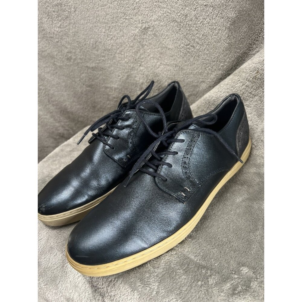 Bull Boxer Jadyn Men’s 9 Metallic Blue Leather Shoes Loafers Sneakers 43 Oxfords